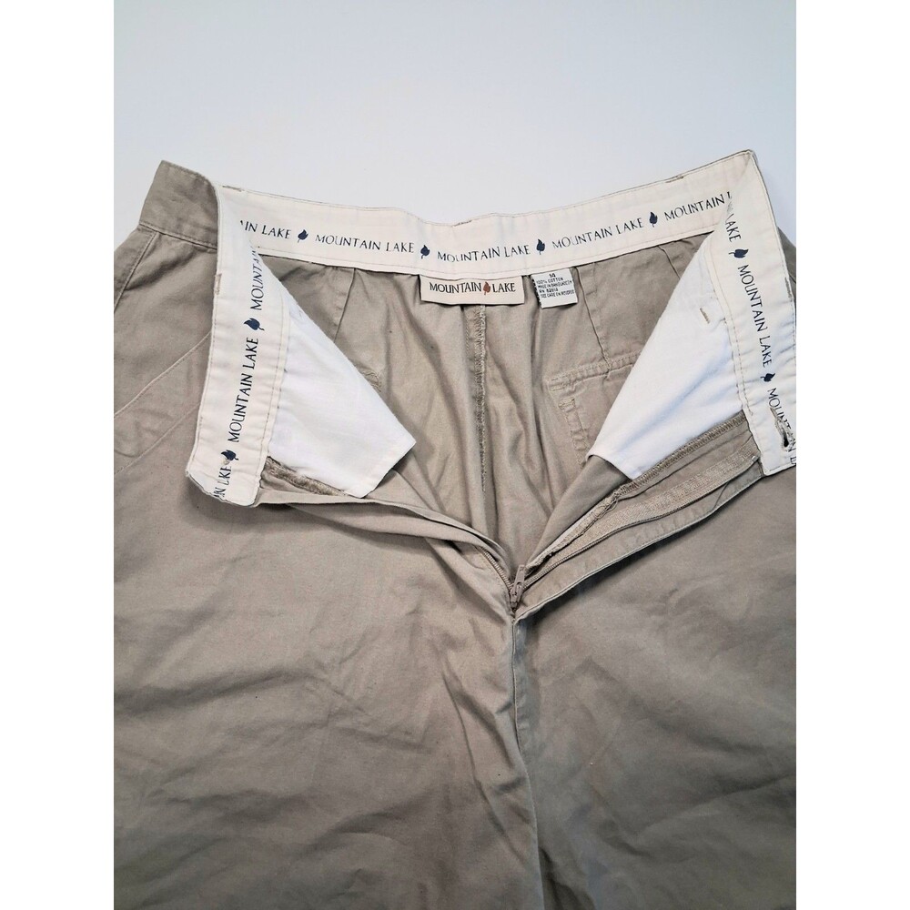 Vintage Mountain Lake Women's Khaki Shorts Cotton Casual Classic Preppy Chino 14